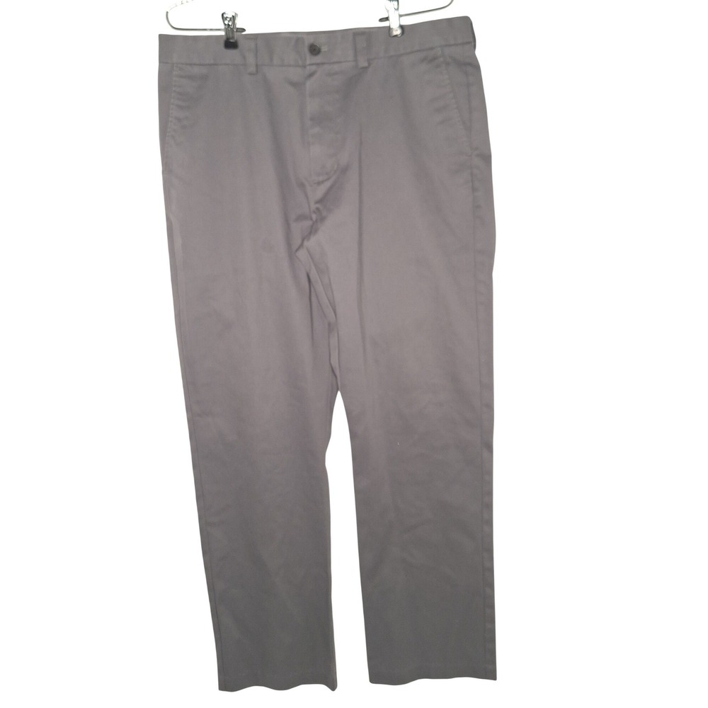 Nordstrom‎ Mens Shop Smartcare Straight Fit Grey Chino Pants 36x30 Wrinkle Free